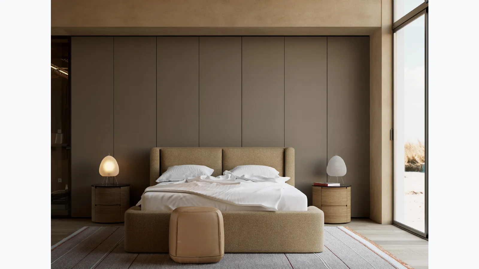 Padded bed Dwelling by Kristalia