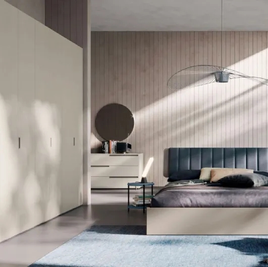 Bed with upholstered fabric headboard Dofia by Orme