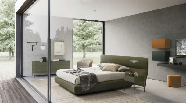 Bed with Dolly Rose headboard by Presotto