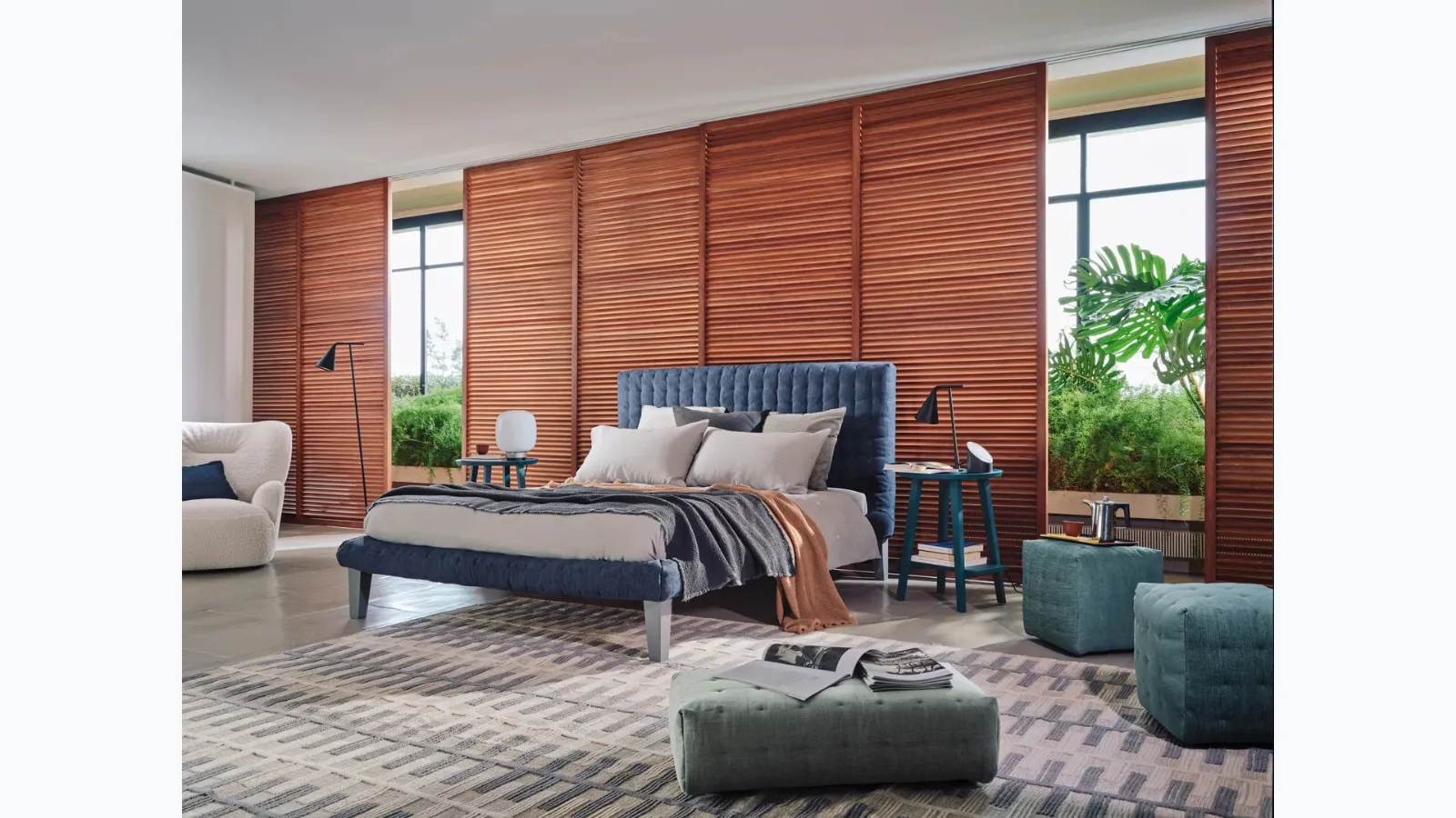 Bed with Gervasoni's Dot headboard