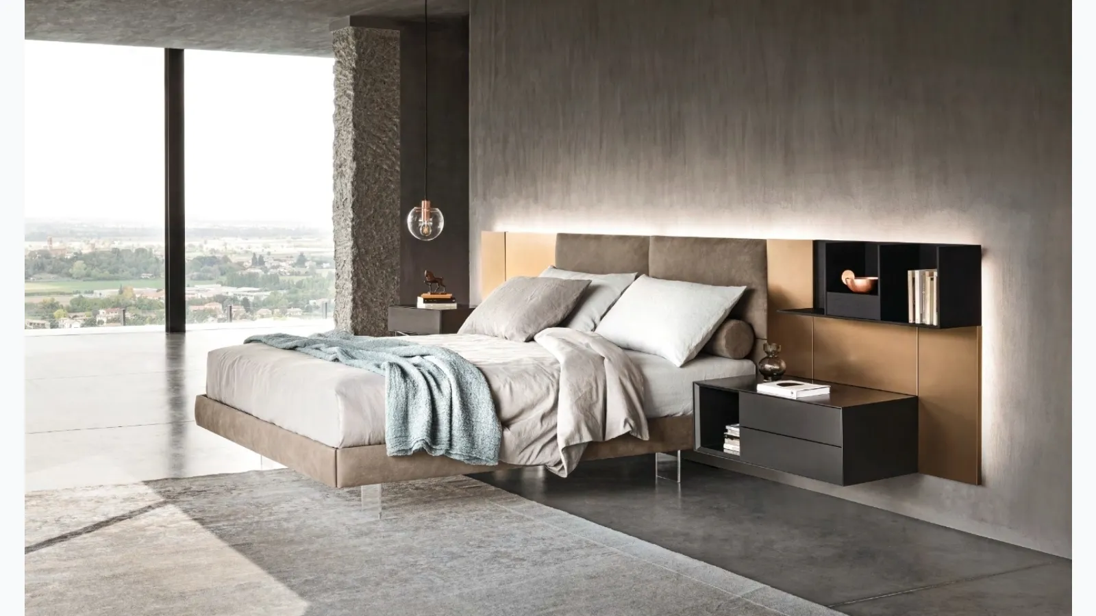 Eclectic Padded Bed by Sangiacomo