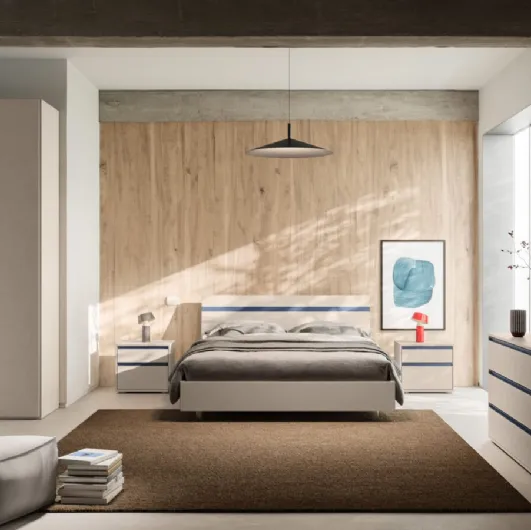 Bed with Elga Night 04 headboard by Orme