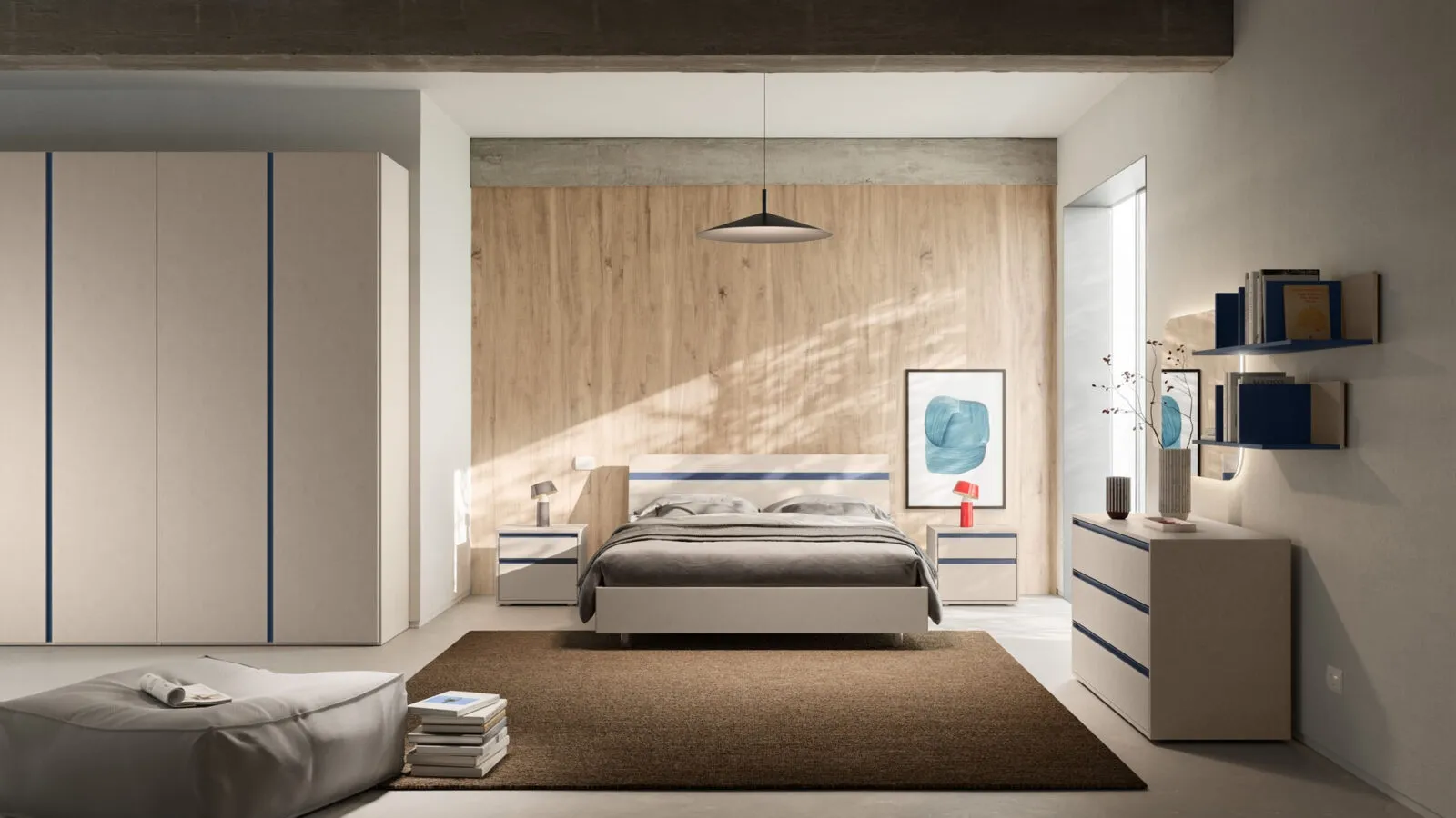 Bed with Elga Night 04 headboard by Orme