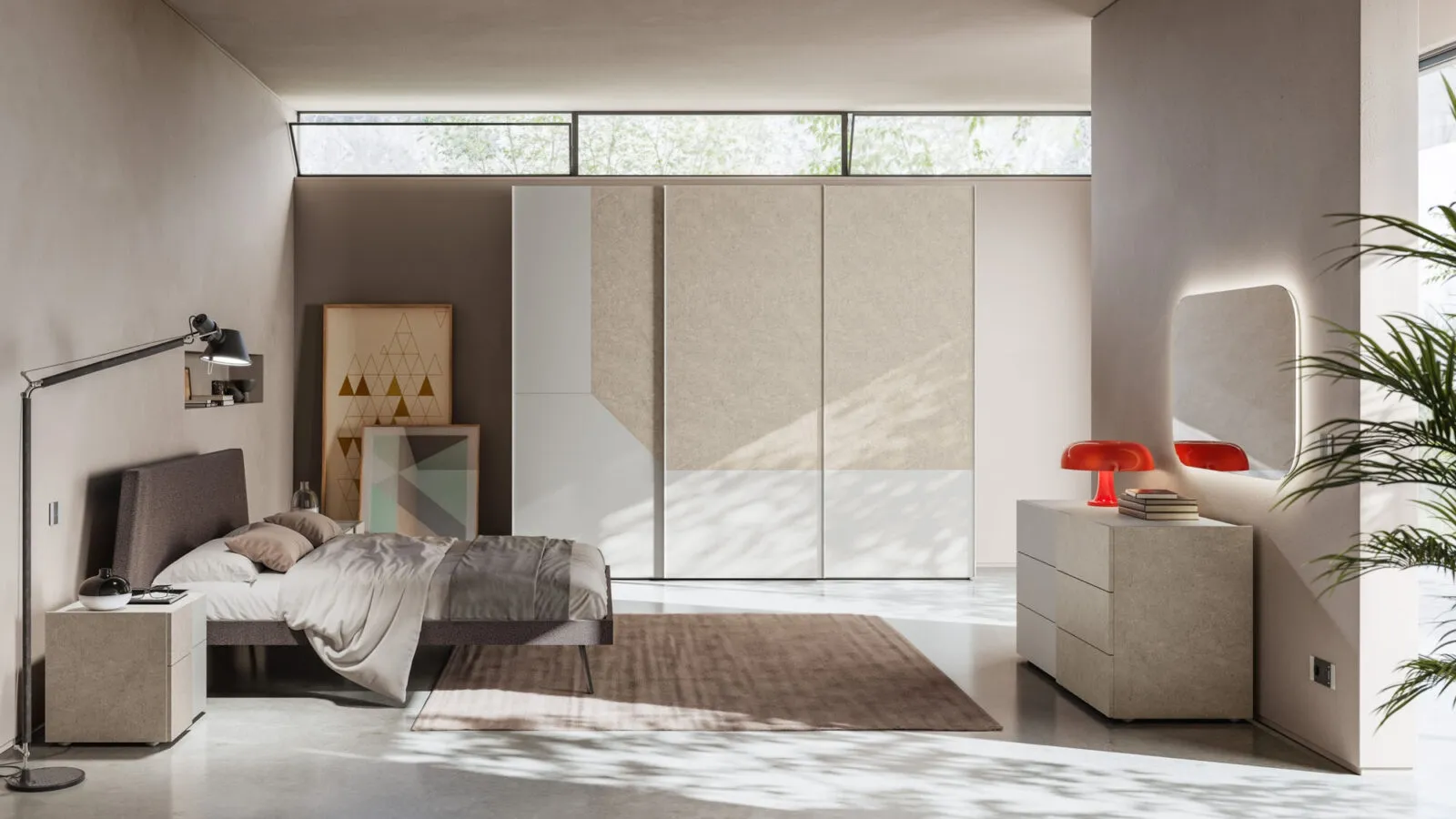 King size bed Exact night 21 in padded fabric by Orme.