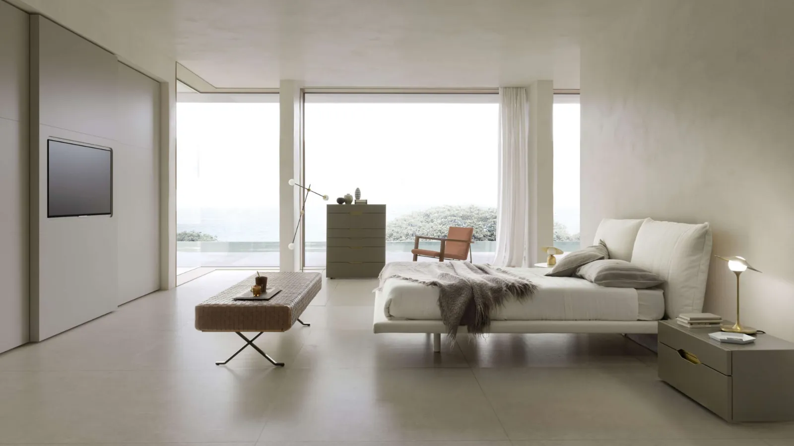 Upholstered fabric bed Fez by Presotto