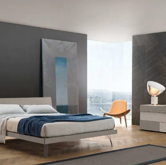 Bed Folio Grafic with Sangiacomo shaped headboard