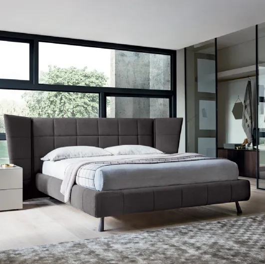 Bed with important quilted headboard Gaber by Felis