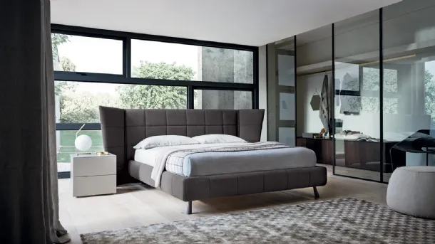 Bed with important quilted headboard Gaber by Felis