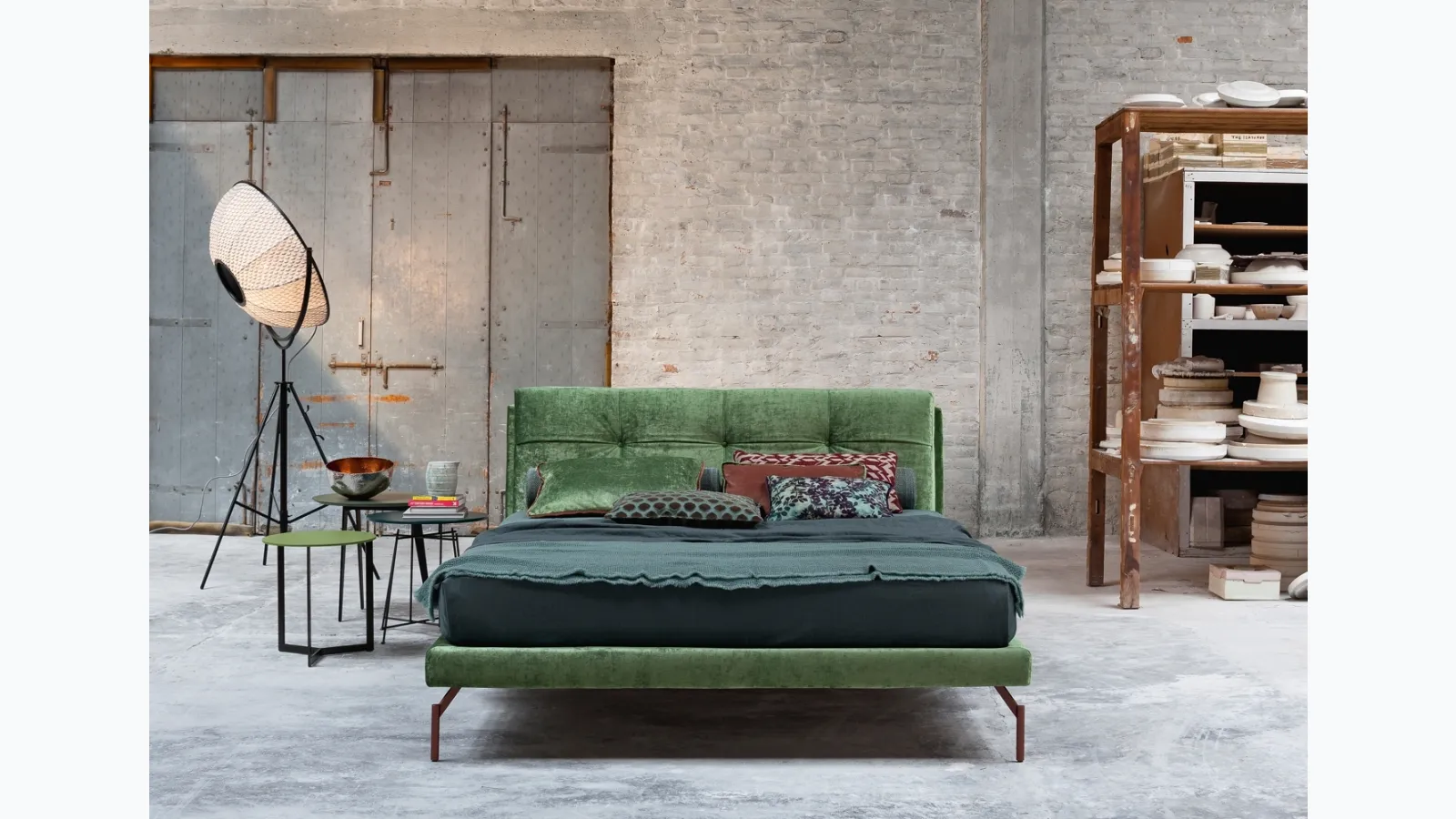 Upholstered fabric bed Flexteam by Gap.
