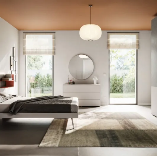 Double bed Giako Basic 14 with Orme fabric headboard.