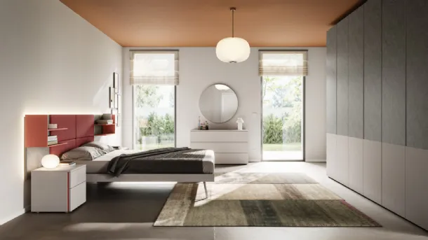 Double bed Giako Basic 14 with Orme fabric headboard.