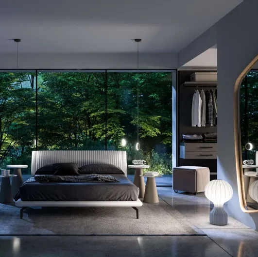 Globo leather bed by Ozzio