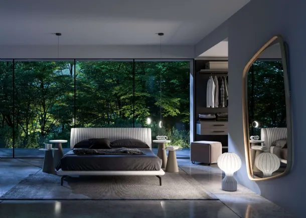 Globo leather bed by Ozzio