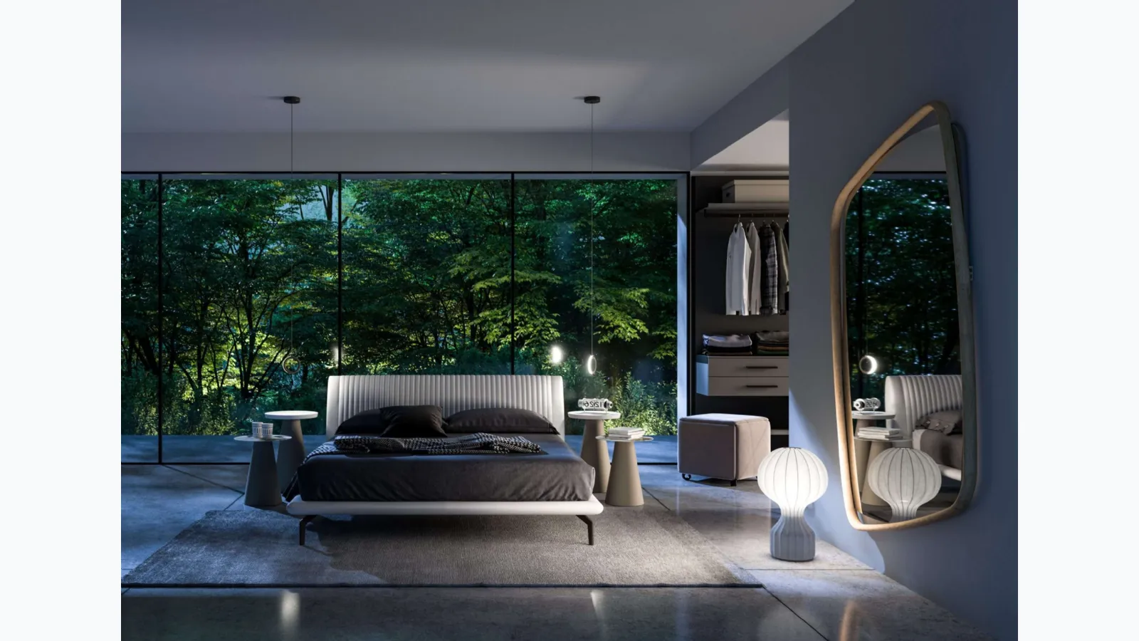 Globo leather bed by Ozzio