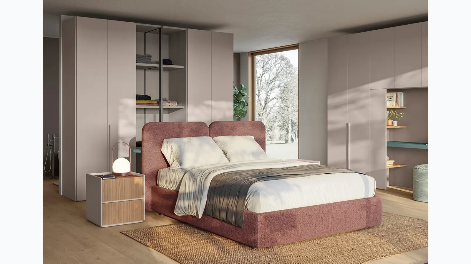 Bed with Golf Alba headboard by Colombini Casa.