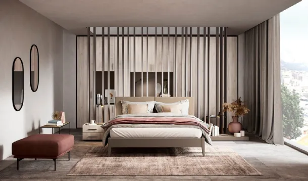 Bed with Golf Cushy headboard by Colombini Casa.