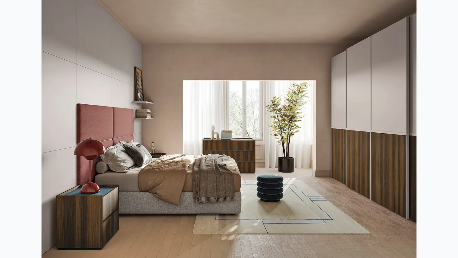 Fabric bed Golf Darsena by Colombini Casa.