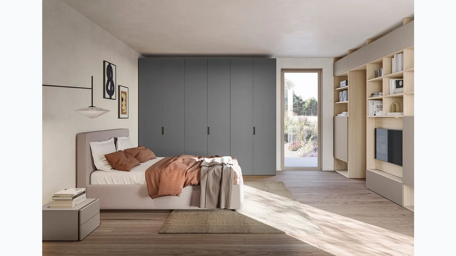 Fabric bed Golf Line by Colombini Casa.