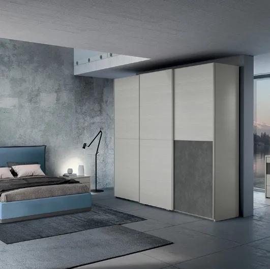 Leatherette bed with Golf Pad headboard by Colombini Casa.