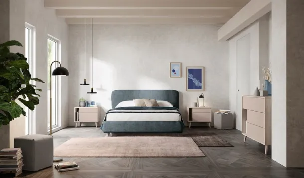 Upholstered fabric bed Golf Reverso by Colombini Casa.