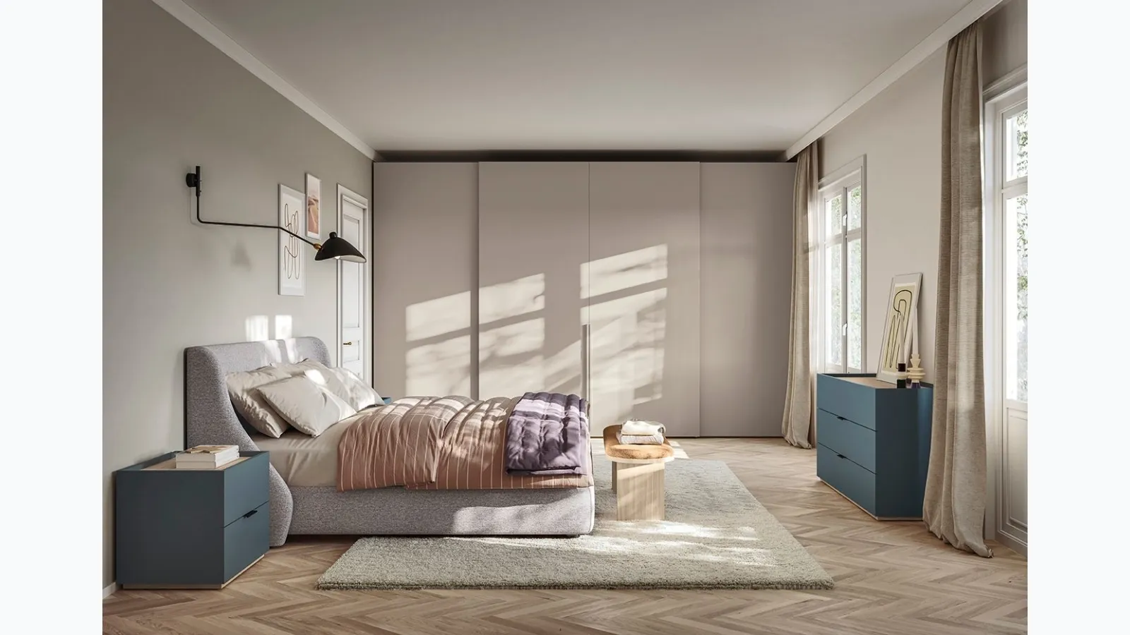Bed with Golf Snug headboard by Colombini Casa.