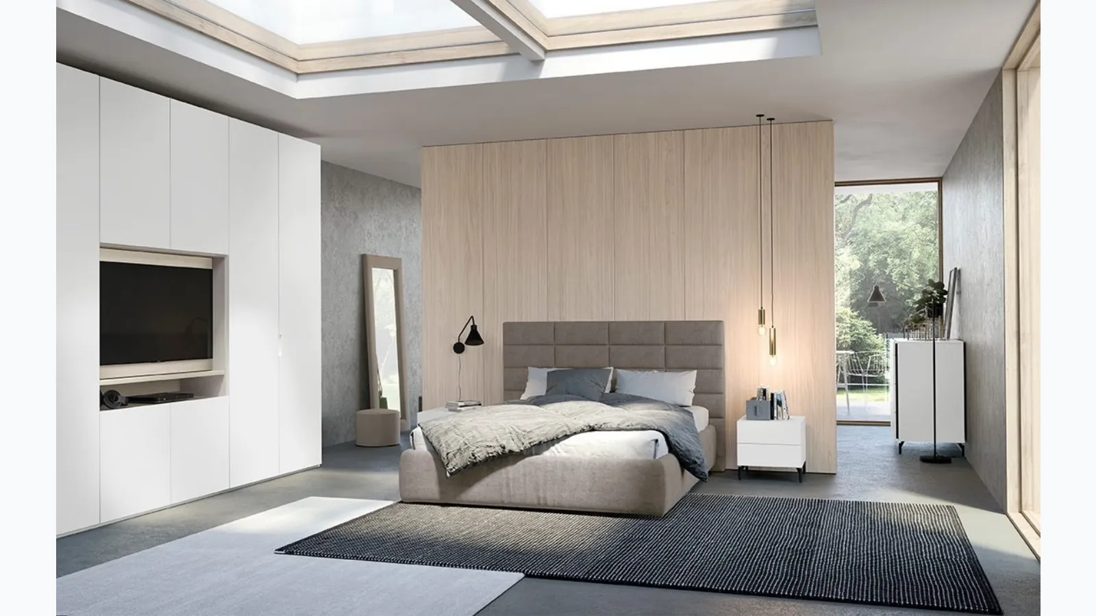 Bed with Golf Time headboard by Colombini Casa.