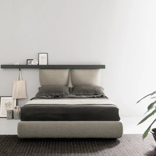 Upholstered fabric bed Groove Zip by Caccaro.