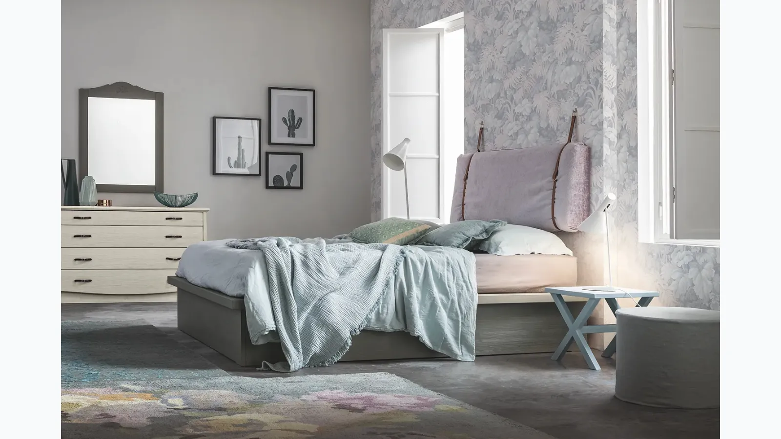 Bed with Helios storage bed by Callesella