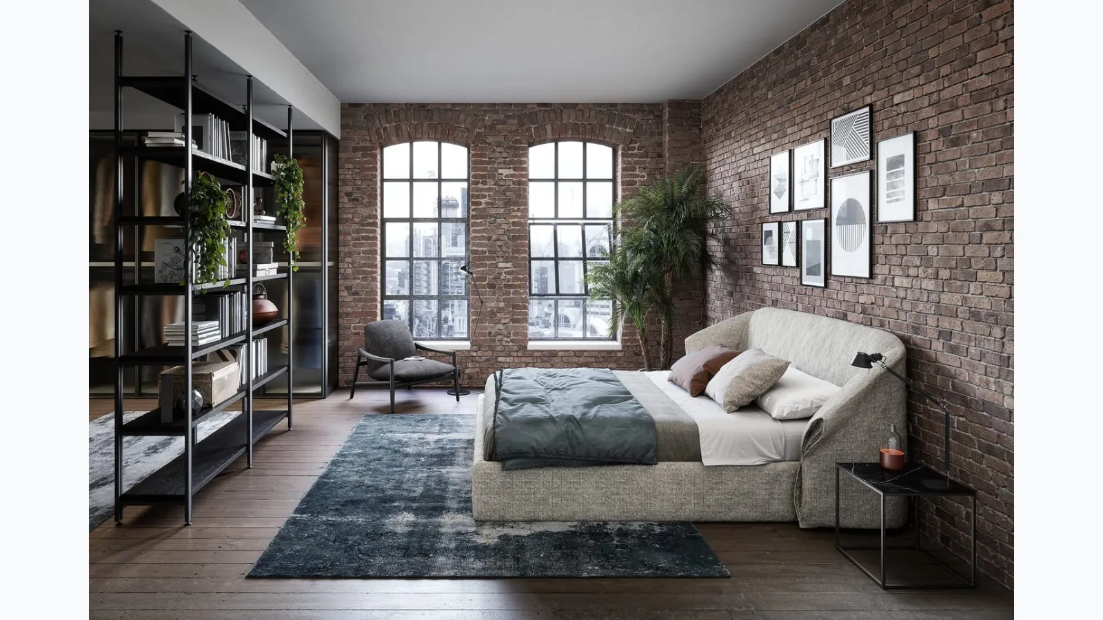 Hide bed with storage box by Novamobili