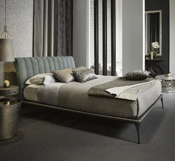 Quilted headboard bed Iseo by Cantori