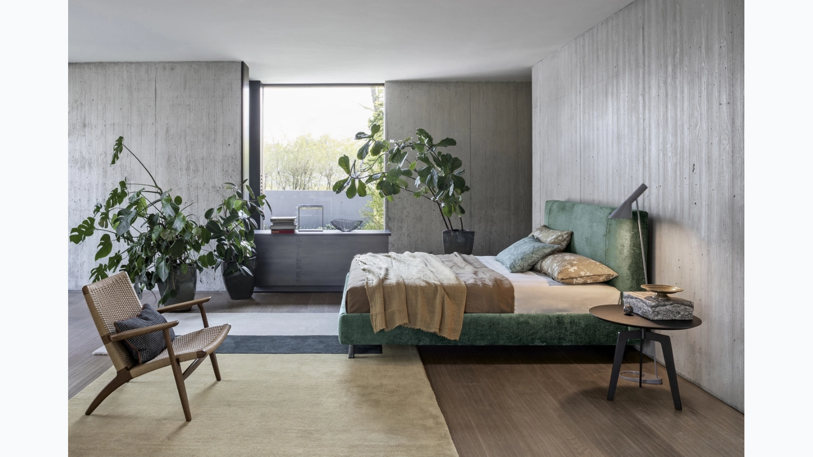 Upholstered fabric bed Island by Flexteam.