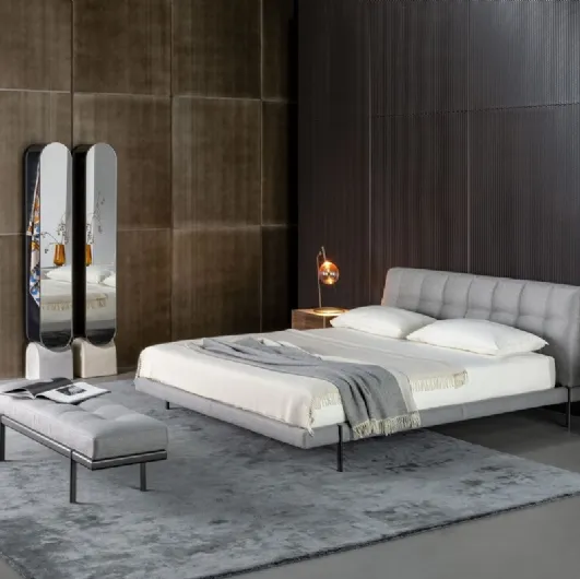 James double bed in padded fabric by Bonaldo