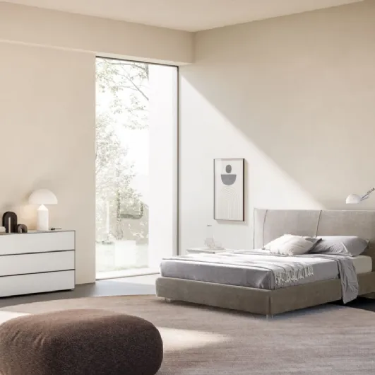 Lavinia Night 04 upholstered bed in Orme fabric.