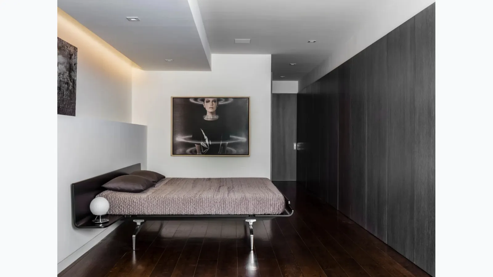 Wooden bed with headboard from Alias