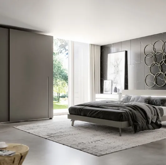Bed with illuminated headboard Line Led by S75