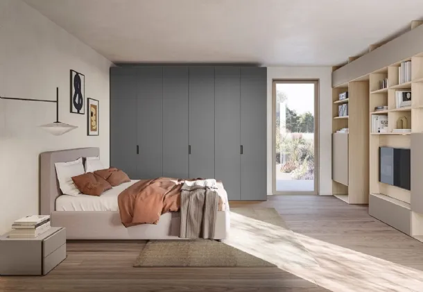 Bed in Line fabric by Colombini Casa.