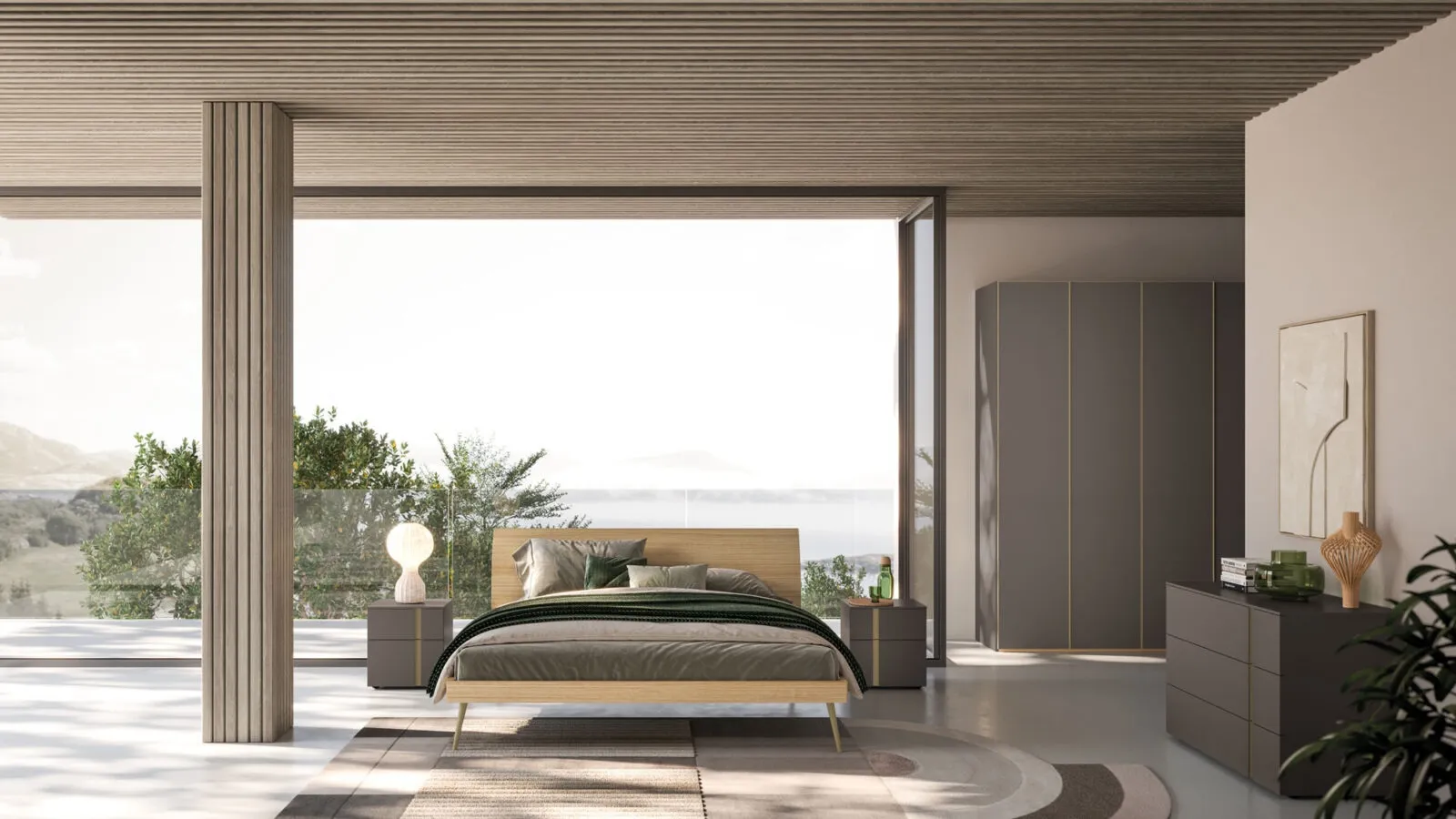 Night Loge Bed 35 in Rovere Oak by Orme