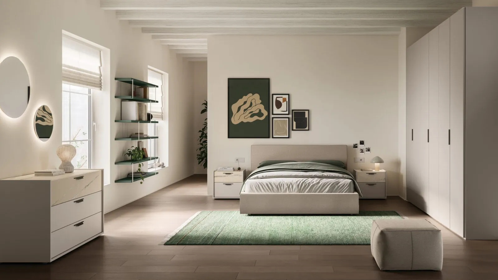 Fabric bed Lucas Night 10 by Orme