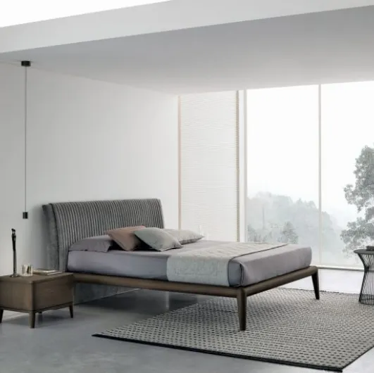 Bed with Marlena headboard in econabuk by Tomasella.