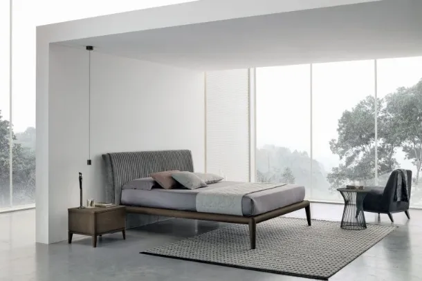Bed with Marlena headboard in econabuk by Tomasella.