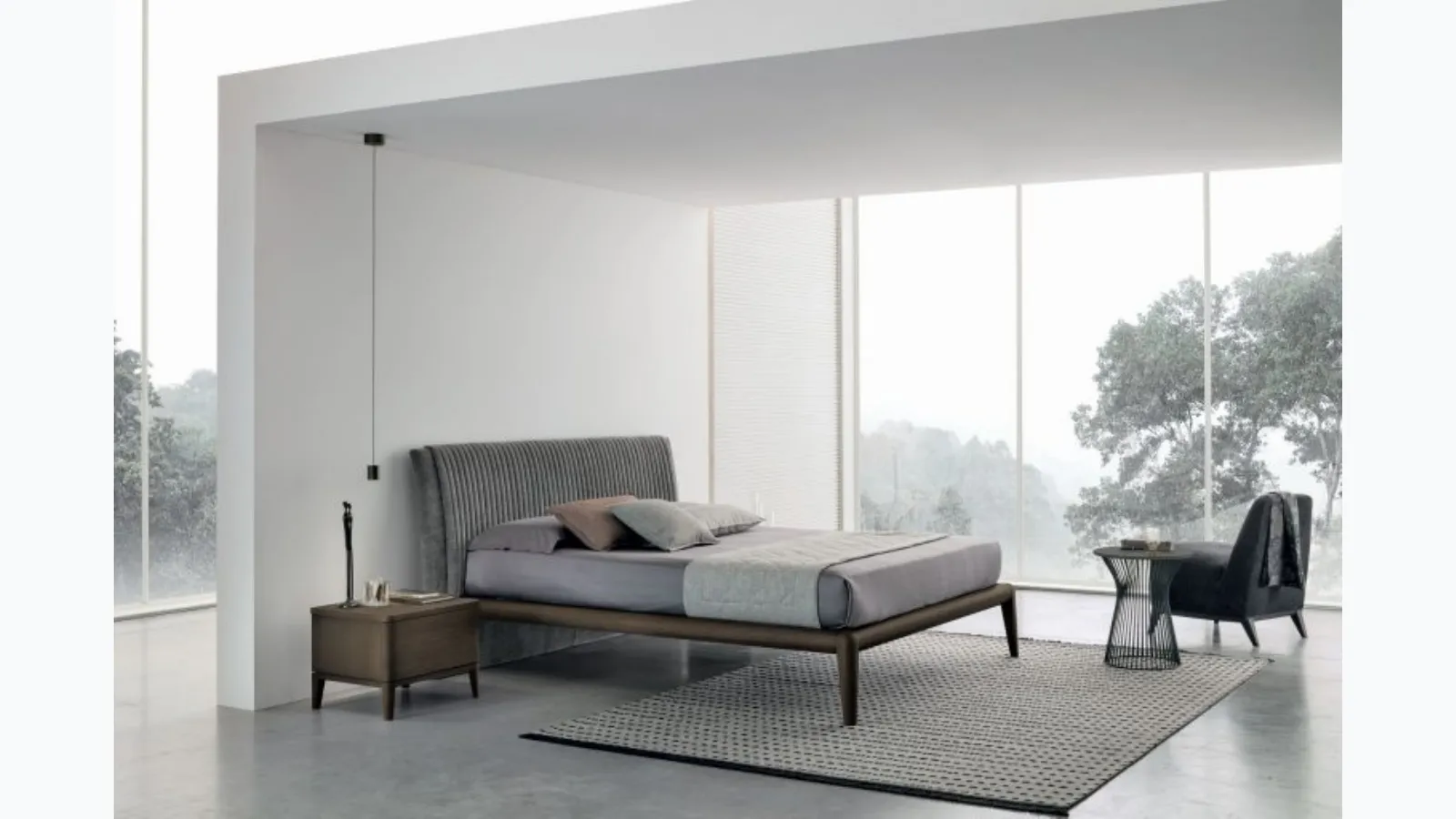 Bed with Marlena headboard in econabuk by Tomasella.