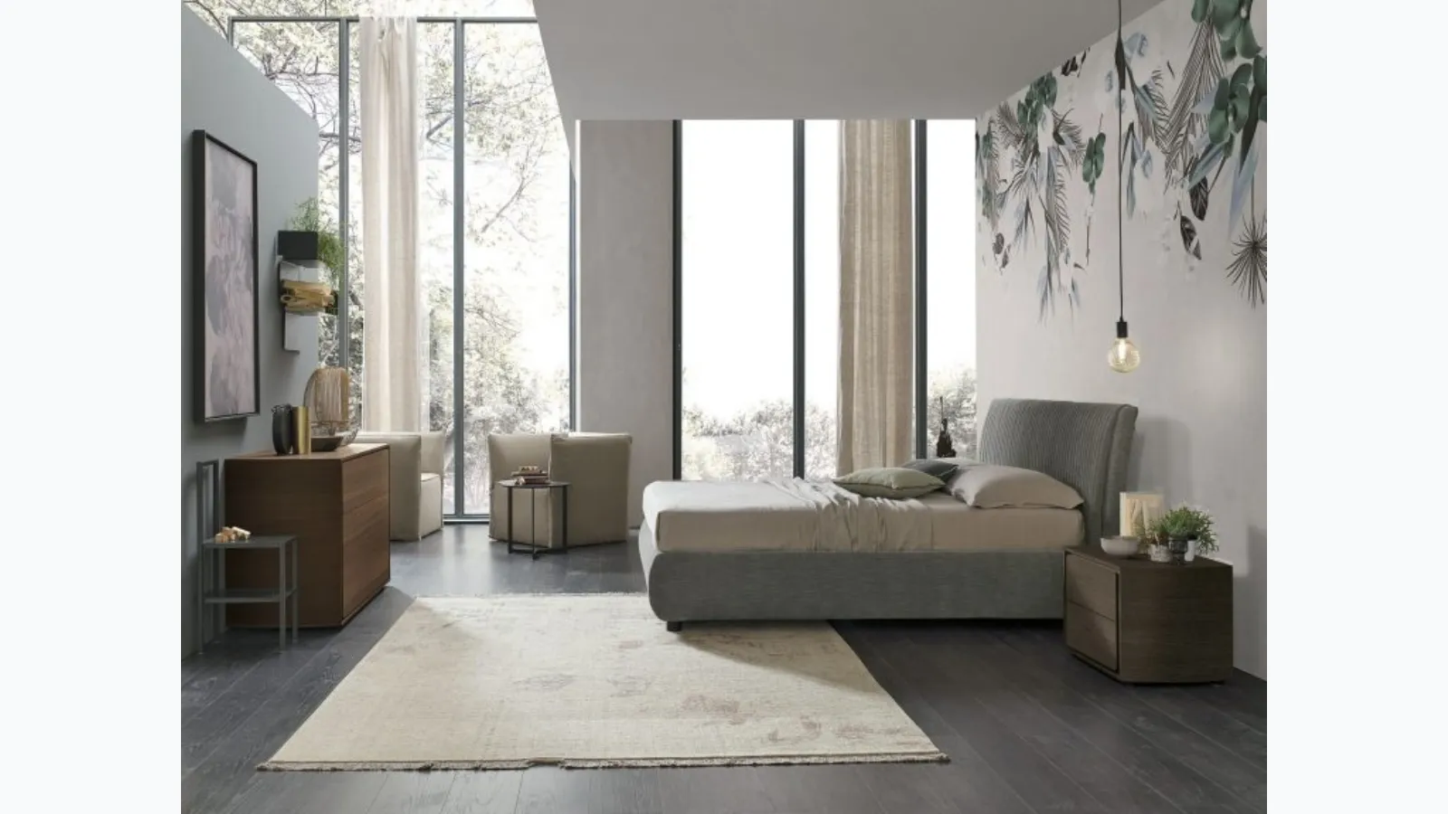 Bed with headboard and Marlena storage box by Tomasella