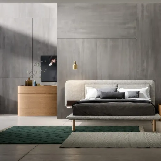 Matisse bed in padded fabric by Novamobili