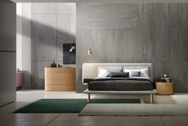 Matisse bed in padded fabric by Novamobili