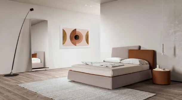 Bed with padded fabric headboard Meeting up by Presotto