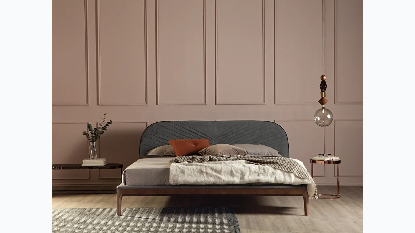 Bed Michelangelo with headboard by Tonin Casa