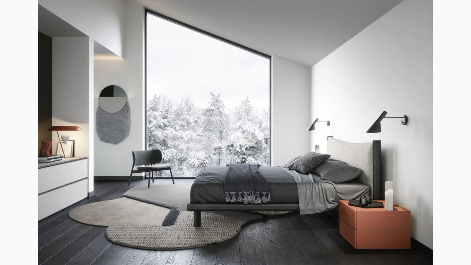 Mizu double bed by Novamobili