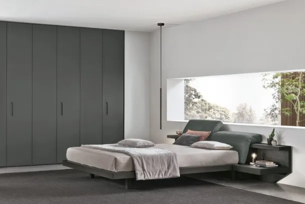 Bed with upholstered headboard Morfeo by Tomasella