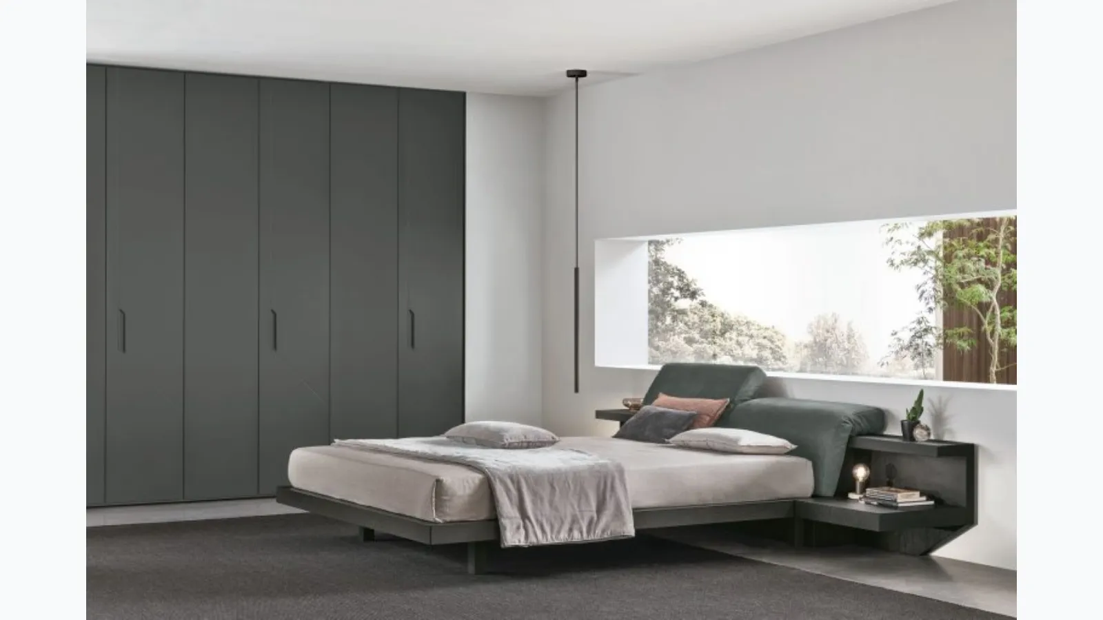Bed with upholstered headboard Morfeo by Tomasella