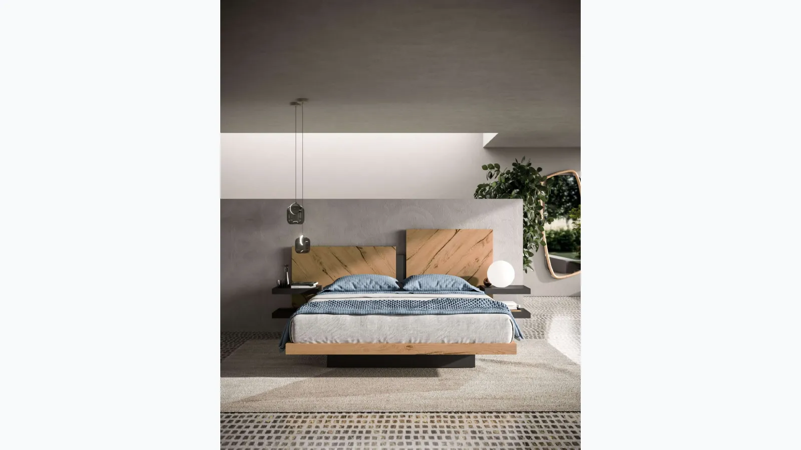 Nazarè storage bed by Ozzio